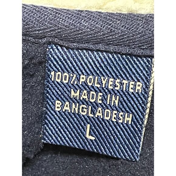 Izod Jeans Men’s Navy Fleece Vest Sherpa Collar Zip Front Size Large - Picture 9 of 13